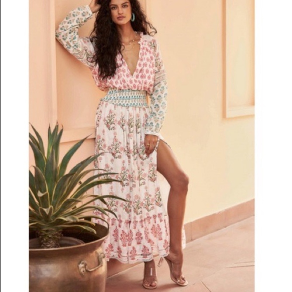 HEMANT AND NANDITA Brio Maxi Dress in White